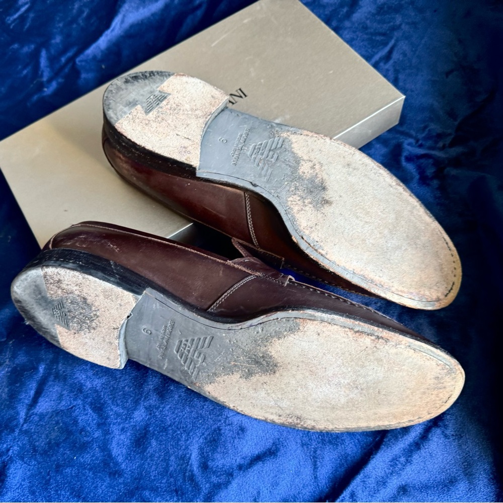 Armani Brown Penny Loafers - Picture 3 of 3